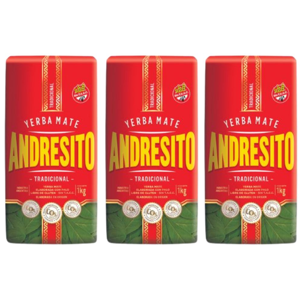 Andresito Yerba Mate Tradicional 3kg bulk bag authentic Argentinian tea packaging
