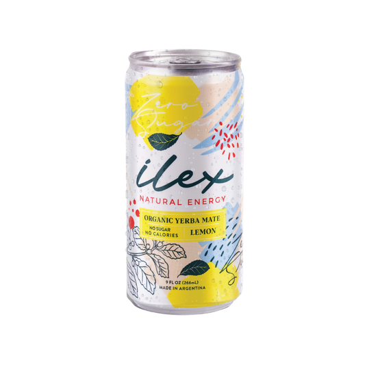 Ilex Organic Yerba Mate Lemon Energy Drink 266ml can on white background - The Argentinian Market