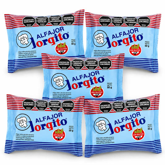 JORGITO I 5 x Gluten-Free Alfajor Filled with Dulce de Leche & Chocolate Coating - BB 04/10/2026 (Copy)