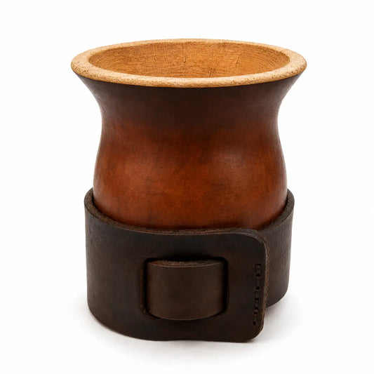 MATE CUP I Naked Calabash Leather Stand