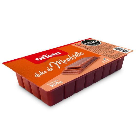 Orieta Quince Paste 500g tray of authentic Argentinian Dulce de Membrillo for baking and cheese platters