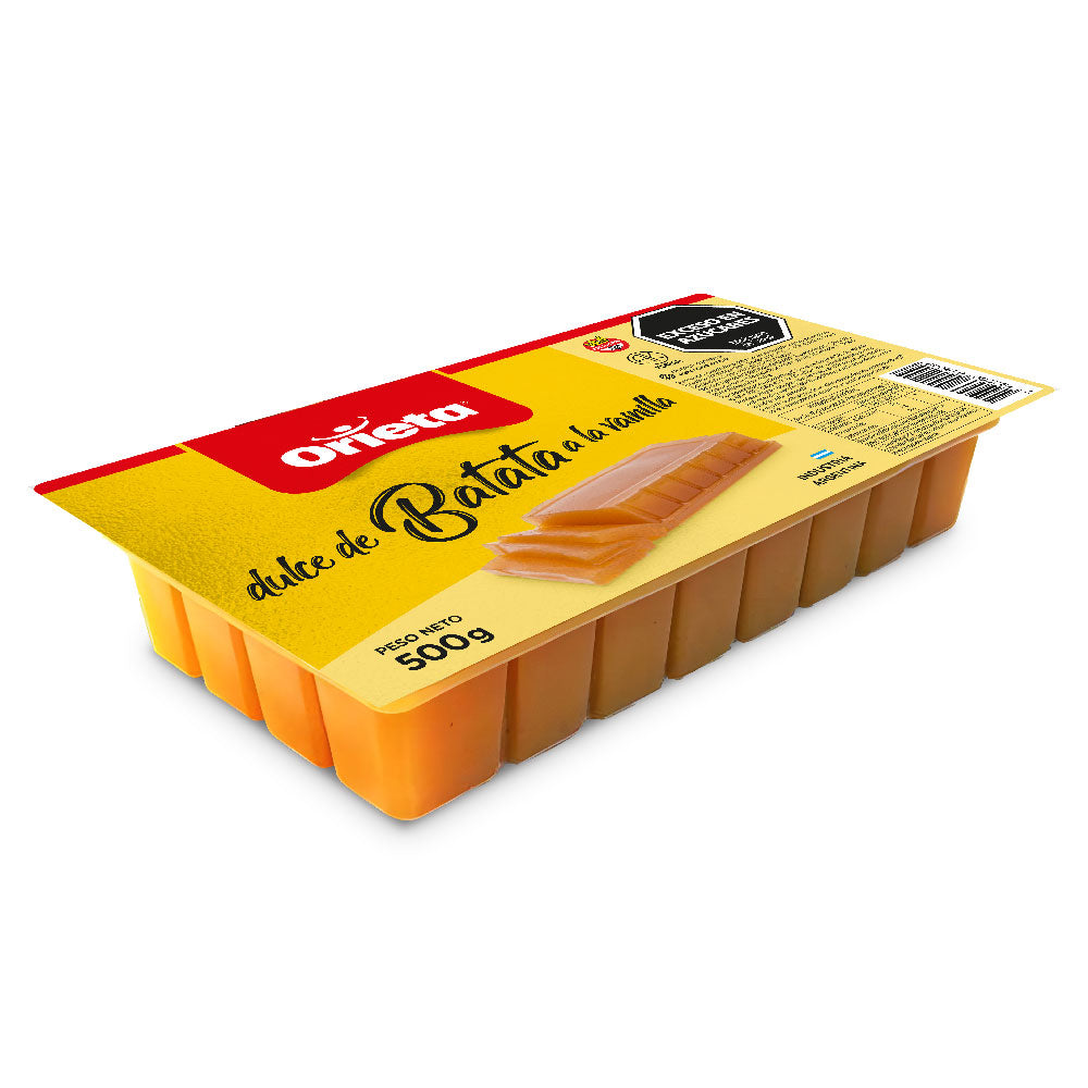 Orieta Sweet Potato Paste 500g tray - Authentic Argentinian Dulce de Batata for Postre Vigilante