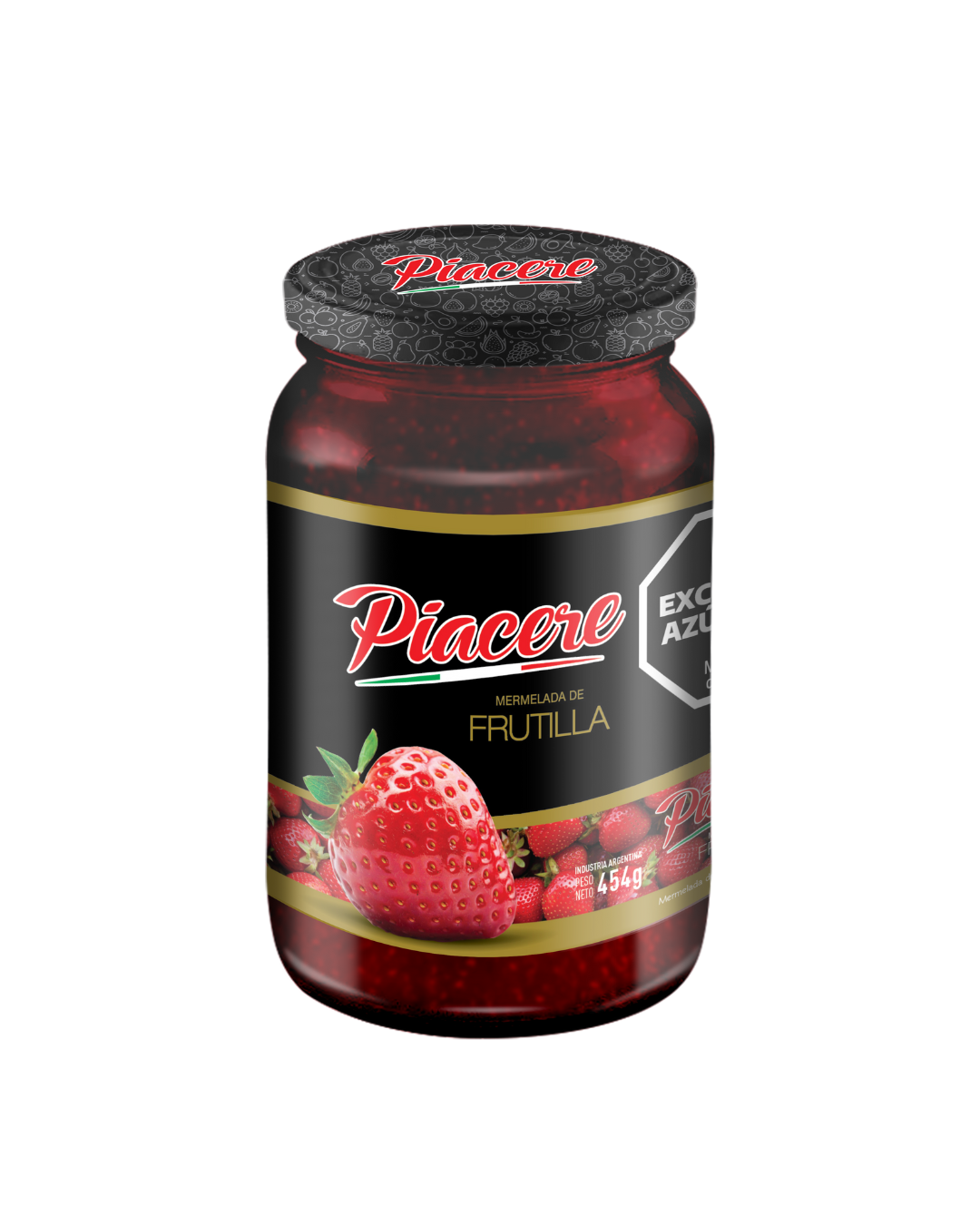 Piacere Strawberry Jam 454g jar - Authentic Argentinian Mermelada de Frutilla imported to Australia
