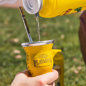 Close up of Playadito Yerba Mate leaves with high quality suave cut with stems