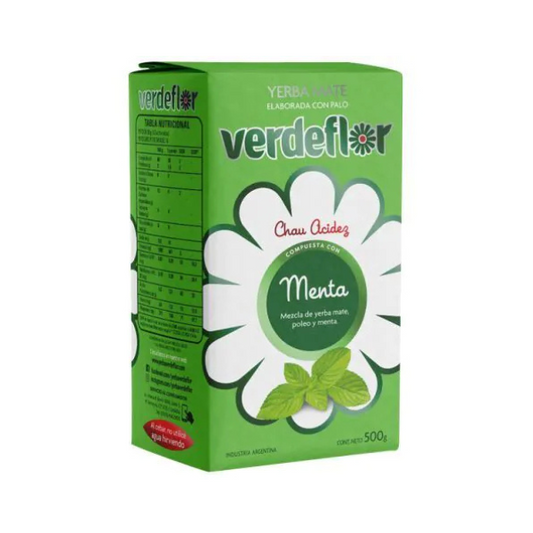 Verdeflor Mint Yerba Mate 500g bag - Authentic Argentine peppermint tea blend available in Australia.
